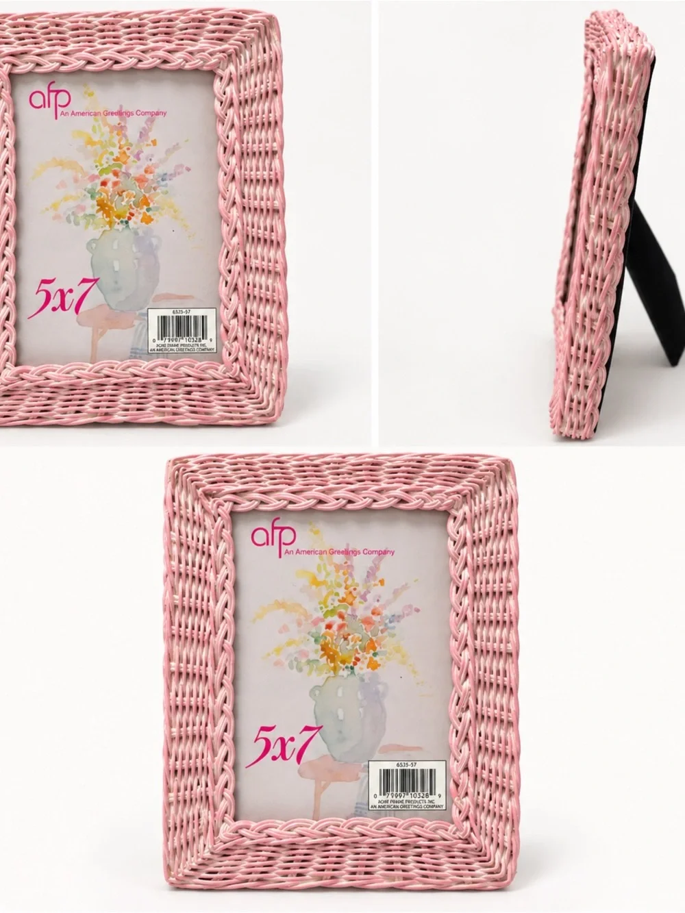 Pink Wicker Photo Frame - 5x7 NEW